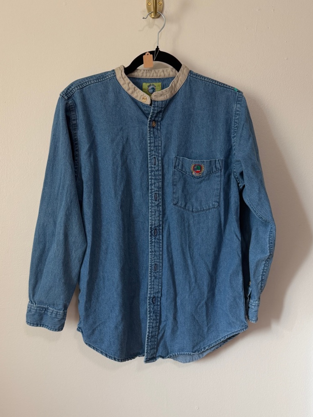 vintage Duck Head collarless two tone denim button up size XS/S 100% cotton